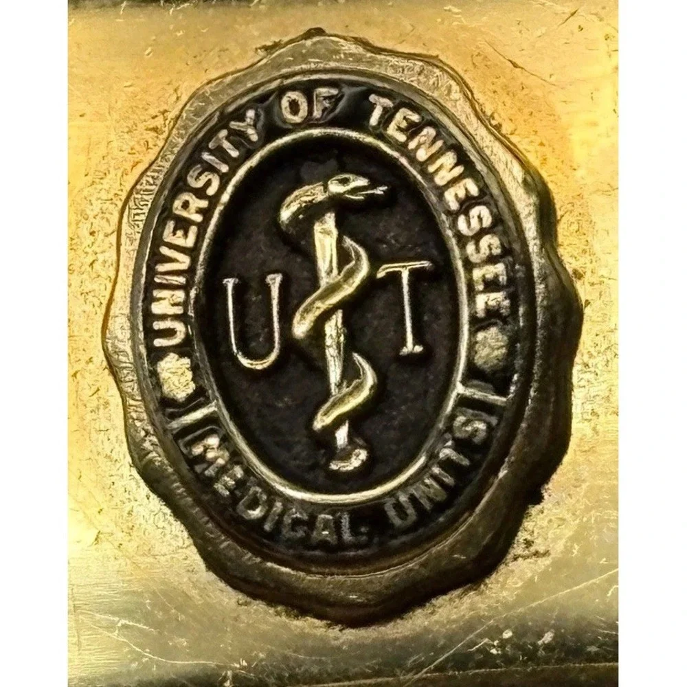 Vintage University of Tennessee Medical Units Snake Gold Tone Square Cufflinks